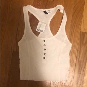 White ribbed crop tank - New with tags, never worn